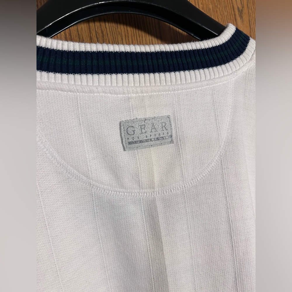 Vtg 90s Notre Dame Embroidered V-Neck Varsity Sweater by Gear For Sports - Picture 8 of 8